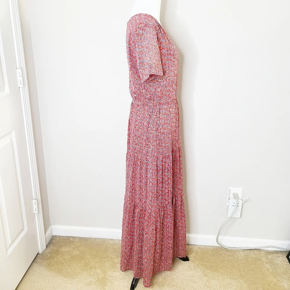 NWT Anthropologie See U Soon Red Boho Printed Dress S - Picture 4 of 8